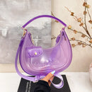 Fashion Half Moon Shoulder Bag For Women 2025 Summer Waterproof PVC Transparent Crossbody Bag 8 Colors Jelly Mobile Phone Purse
