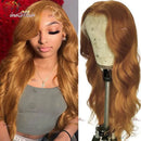 Ginger Brown 13X6 Lace Front Human Hair Wigs Honey Blonde Body Wave Lace Front Wig for Women Pre-Plucked Remy Human Hair Wig
