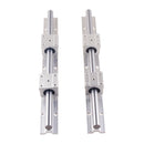 2Set SBR20 SBR 12 SBR25 SBR16 300 400 500 600 800 1000 1200mm Fully Supported Linear Rail Shaft Rod with 4 SBR16UU Block Bearing