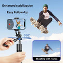 Kabelloser Selfie-Stick mit 1/4"-Schraubgriff, stabilem Schirmstruktur-Stativständer für iPhone Android, 1,8 m extralange Stange