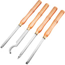 SucceBuy Wood Turning Tools 4PCS 5PCS Wood Chisel Beech Wood Handle Carbide Cutter with Wrench Lathe Carving Cutting V-Grooves