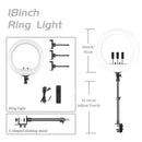 SH 18 Inch Knob Ring Light LED Selfie Video Lamp With Tripod Stand Phone Clip For YouTube Live Lighting Photo Photography Studio