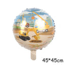 Cartoon Car Balloons Train Fire Truck Tank Engineering Car Tractor Aluminum Film Balloon Birthday Party Baby Shower Toy