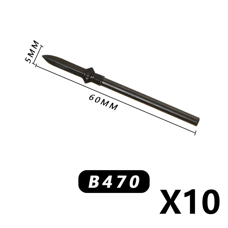 Medieval MOC Weapon Figure Accessories Building Blocks Soldiers Sword Shield Bow Arrow Trident Hammer Axe Spear Brick Kid Toy