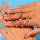 Neue koreanische bunte böhmische kleine Blumenringe Sets handgefertigte Perlen-Fingerringe für Frauen Mädchen Sommer Strand Schmuck Geschenke