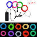 5 in 1 Glow Wire Cable LED Neon Christmas Dance Party DIY Costumes Luminous Clothes Light Decoration Kids Joke Toys 1m Each Cabl