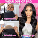 32 34 Inch Ready To Go Body Wave Wig 5X5 4X6 Pre Cut Lace Closure Wig Brazilian Natural Color 180 Density Wigs For Women On Sale
