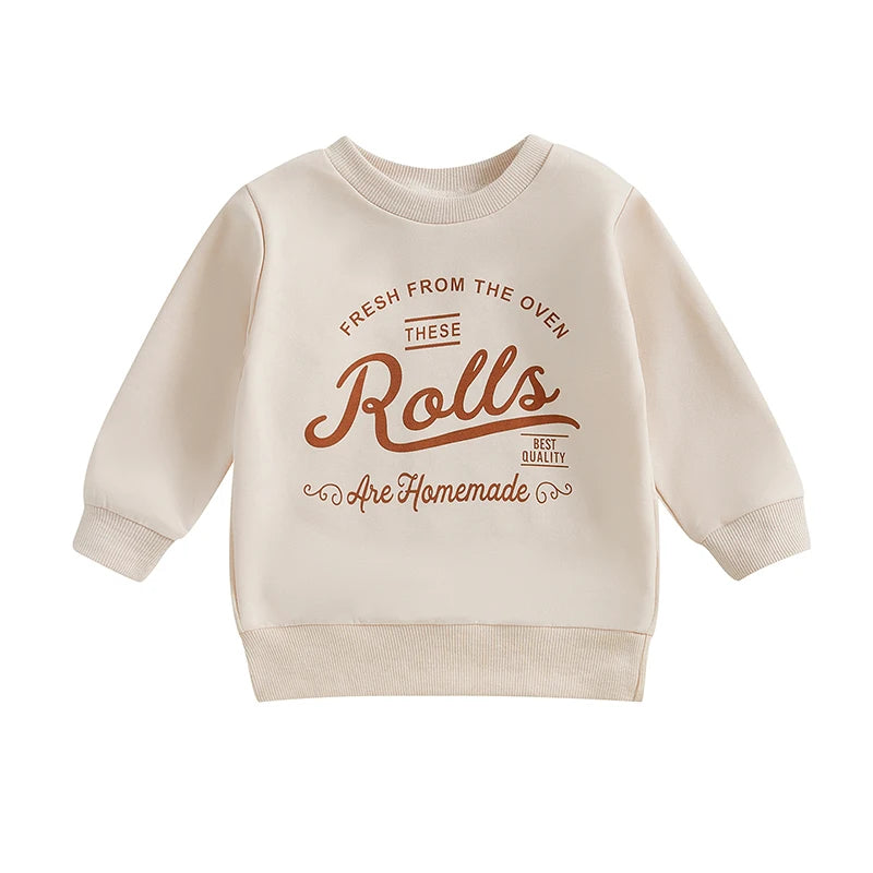 Baby Thanksgiving Sweatshirts Long Sleeve Crew Neck Letter Print Pullovers Toddler Warm Tops