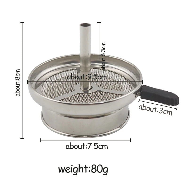 SY Metal Shisha Tobacco Charcoal Holder With Handle Narguile Sheesha Water Pipe Chicha Shisha Hookah Bowl Smoking Accessories