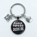 I Love Dad Keychain My Dad Is A Super Hero Pendant Glass Dome Cabochon Key Ring Father's Day Best Gift