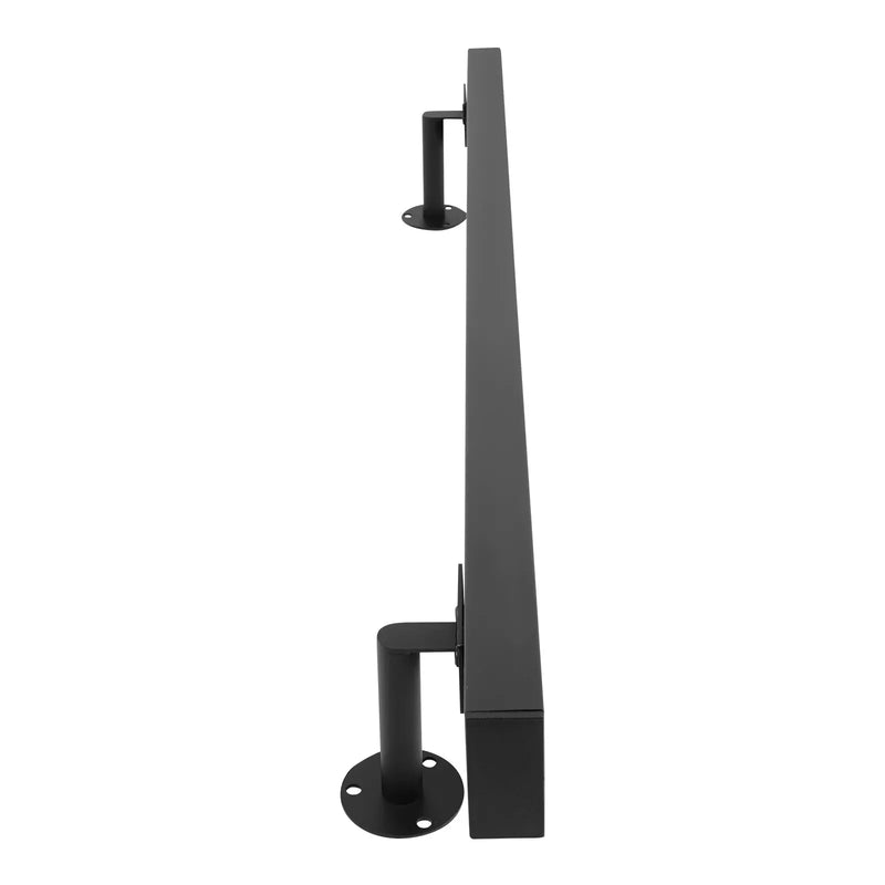 4FT Wall Mount Rectangle Stair Railing Kit Stainless Steel Stair Handrail Black