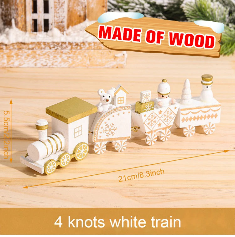 Wooden/Plastic Train Christmas Ornament Merry Christmas Decoration For Home 2024 Xmas Gifts Noel Natal Navidad New Year 2025