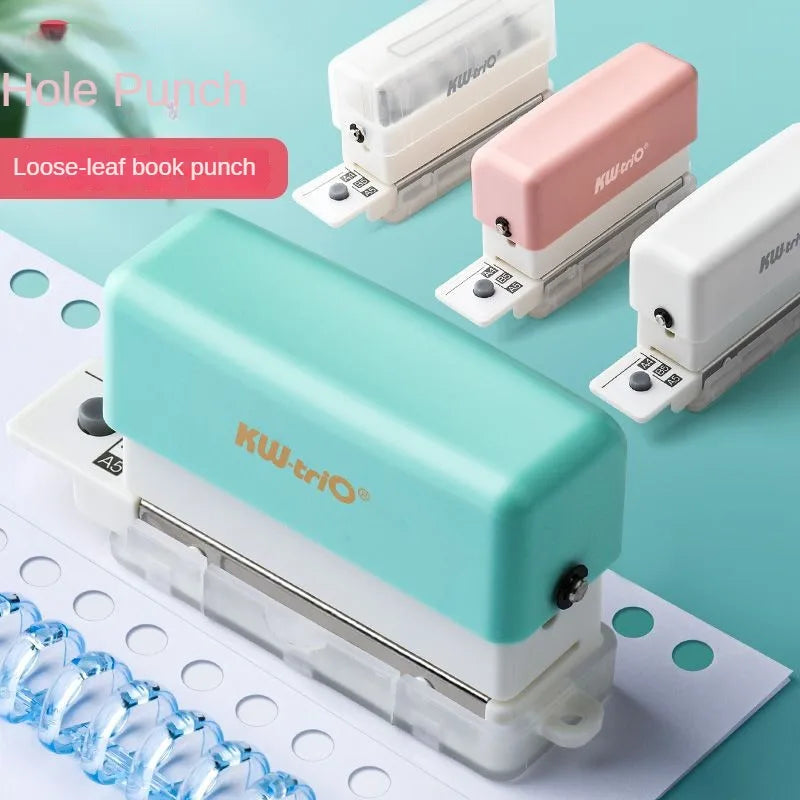 Mini 6-Hole Punching Machine DIY Book Page Stitcher Paper Binding Punch Planner Loose Leaf Paper Hole Puncher Office Stationery