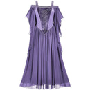 The Hollow Eve | Cold-Shoulder Gothic Dress with Butterfly Sleeve