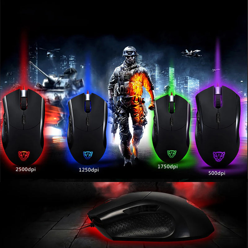 Motospeed V2 Gaming Mouse USB Wired RGB Backlight 6 Buttons Optical Sensor Internet Cafe Special For Computer Laptop