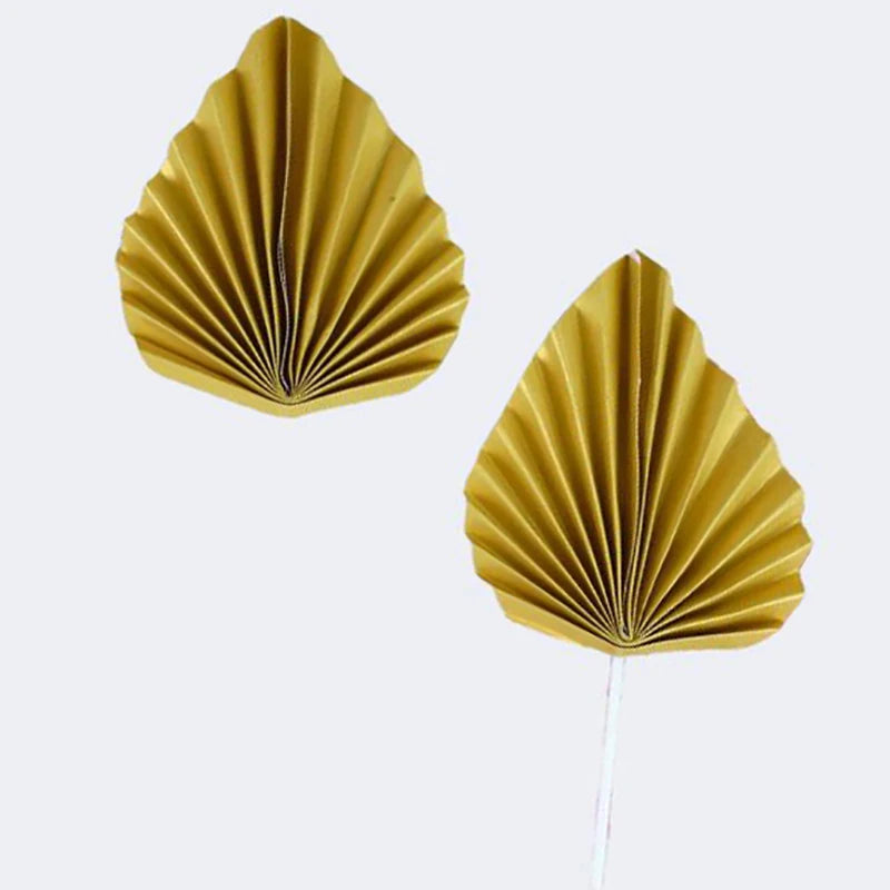 2/4pcs Palm Spear Cake Topper Happy Birthday Golden Palm Leaf Decor Cake Decorating Wedding Baking Dessert Table Party Favors