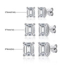 KNOBSPIN D VVS1 Smaragdgeschliffene Moissanit-Ohrringe s925 Sterlingsilber mit 18 Karat Weißgoldplattierung Ohrringe für Damen Edler Schmuck