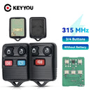 KEYYOU 3/4-Tasten-Funkfernbedienung 315 MHz für Ford Ecosport Mazda Tribute V6 3.0 Fernbedienung Sender CWTWB1U345