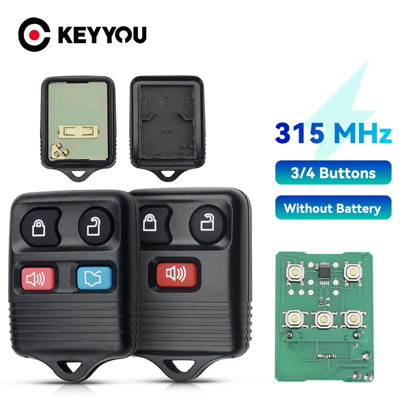 KEYYOU 3/4 Button Remote Car Key 315MHz For Ford Ecosport Mazda Tribute V6 3.0 Remote Control Clicker Transmitter CWTWB1U345