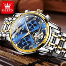 OLEVS Original Uhr für Herren, Automatische Mechanische Armbanduhr, Top-Marken Luxus Tourbillon Armbanduhr Klassische Herren Schwarze Uhren 6607