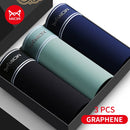 MiiOW 3Pcs Men Boxer Shorts Cotton Men's Panties Graphene Antibacterial Crotch Man Underpants Breathable Summer Men Boxer Briefs