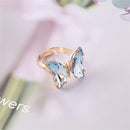 Fantasy Rhinestone Butterfly Ring Adjustable Opening Finger Ring Romantic Colorful Women's Jewelry Exquisite Gifts Accessories
