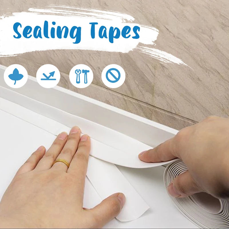 Pvc Waterproof Wall Sticker For Bathroom Kitchen Toilet Shower Bath Sealing Tape Strip Self Adhesive Wall Sticker Sink Edge Tape