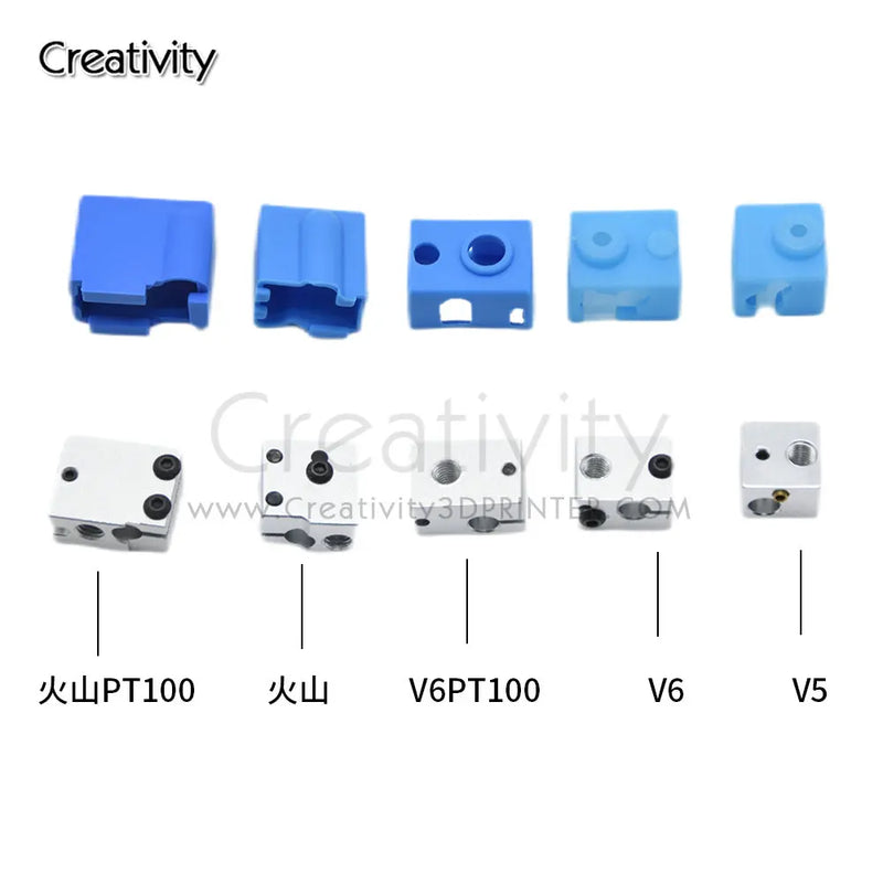 Hot End Silicone Sock for E3d V6 V5 Volcano PT100 J-head Hotend Extruder MK8 Ender 3 S1 Heated Block Warm Keeping Cover