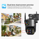 LS VISION 4K 8MP PTZ IP Camera Three Lens Dual Screen WiFi Outdoor Security Cam Motion Detection Auto Tracking 10X Optical Zoom