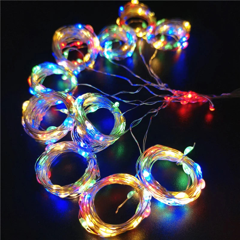 3M 4M 6M 8 Mode Wedding String Party Decoration Holiday Light Outdoor LED Fairy Light USB Bedroom Curtain Lights Christmas Light