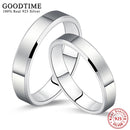 Fashion Pure 100% 925 Sterling Silver Women Men Ring Simple Smooth Wedding Band Anniversary Jewelry Gift for Couple  Lovers