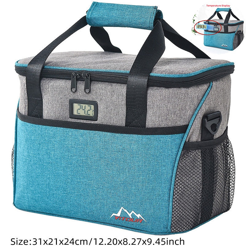 Large Capacity Cooler Bags Oxford Lunch Box Drink Beer Ice Pack Travel Picnic Backpack Thermal Food Delivery Bag Carrier