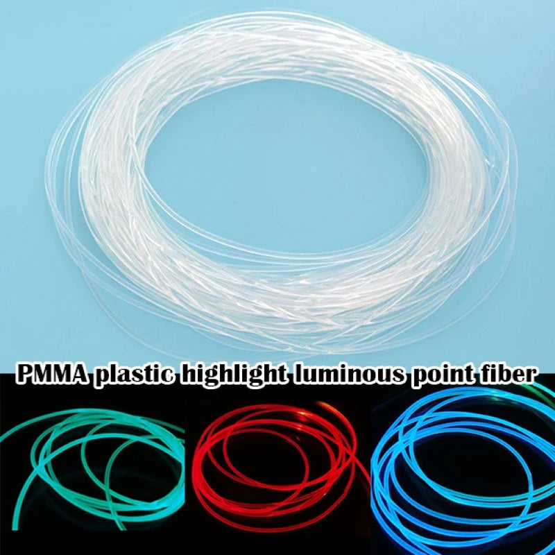 Long 1M PMMA Side Glow optical Fiber Cable 1.5mm/2mm/3mm Diameter for Car LED optic Light Bright Starry sky