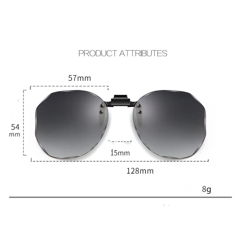 Women Sunglasses Clip-on Polarized Optical Glasses Clip Diamond Cut Mirror Eyeglasses Anti-UV Driving Sunglasses 2023 Trendy