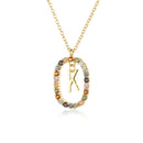 ANDYWEN 925 Sterling Silver Gold Letters A - Z  Initial M S C K Alphabet Pendente Long Chain Necklace Say My Name Fine Jewelry