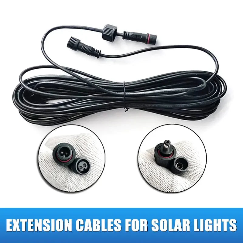 IP67 Solar Light Extension Cable Outdoor Waterproof DC Male and Female Extension Line 5/10/20m 2Pin Socket Connector Wire