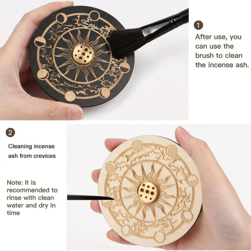 Rustic Wood Incense Incense Holder for Purifying Air Relieving Stress P15F