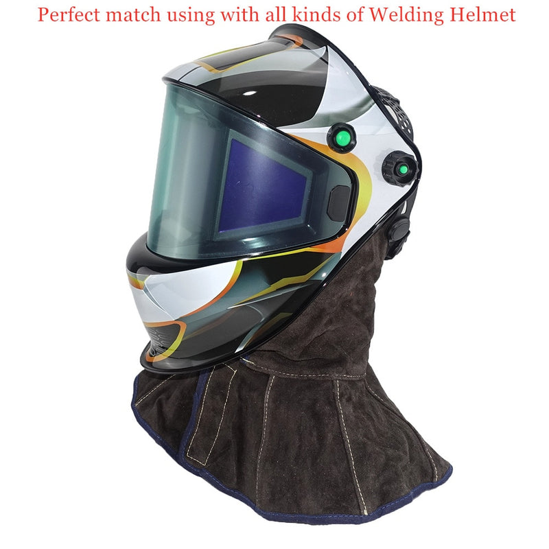 Professional Welding Hood Cowhide Leather Weld Cap CE Spark Flame Retardant for Welder Helmet