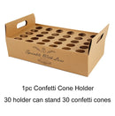 Kraft Paper Wedding Confetti Cone Holder Support for Wedding Decor Confetti Cones Stand Box Tray Fake Flower Wedding Paper Cones
