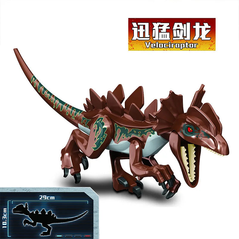 Jurassic Dinosaur Park Dinos World Building Blocks Animals Tyrannosaurus Rex Indominus I-Rex Blue Figures Triceratops Toys