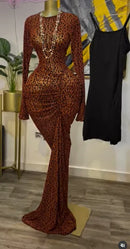 CM.YAYA 2025 Fall Women Long Sleeve Stacked Mesh See Though with Lining Bodycon Long Dress Evening Birthday Sexy Party Dresses