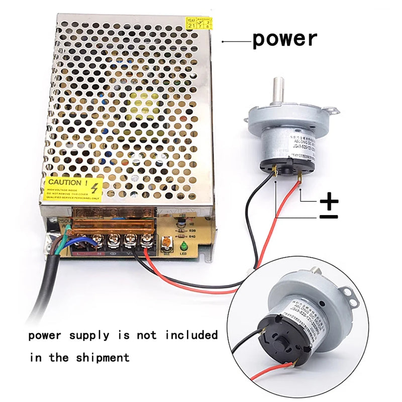 JS49-520 Micro DC Automatic Valve Induction Gear Motor Folding Washing Machine Motor 200RPM DC12V Turbo Worm DC Reduction Motor