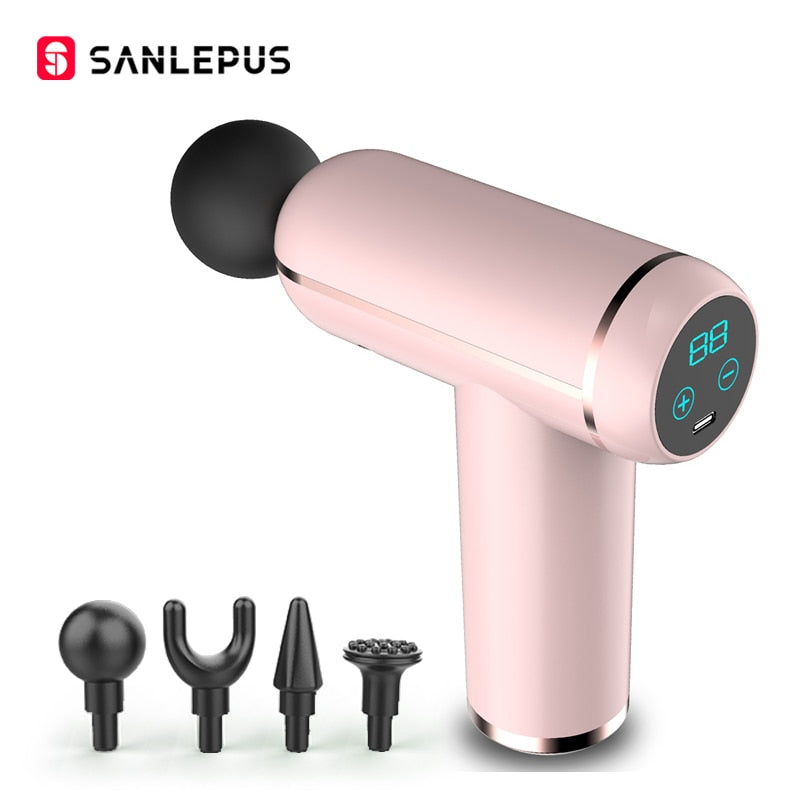 SANLEPUS Portable LCD Massage Gun For Body Neck Back Electric Percussion Massager Deep Tissue Muscle Relaxation Fitness Slimming