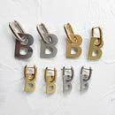 Peri'sBox 2 Sizes Thick Letter B Dangle Earrings for Women Bold Gold Color Geometrical Initial Hanging Earrings Celebrity Style