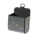 Crystal Diamond Car Vent Storage Box Auto Leather Organizer Cell Phone Glasses Key Card Holder Decor Car Accessories for Women