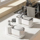 Hand Dish Soap Dispenser Sponge Towel Holder Sink Drain Tray Liquid Soap Pump Container Bathroom Accessory Kitchen Organizer