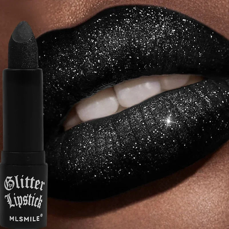 Black Diamond Lipstick Glitter Waterproof Non-stick Cup Glitter Sexy Red Lip Tint Lipsticks Lasting Shiny Lips Makeup Cosmetics