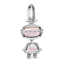 Hot Original Pendant S925 Sterling Silver Rabbit Charm Fit 3mm Bracelet Diy For Women Classic Easter egg beads Daily Gift Fine