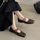 New Square Toe Comfortable Casual and Versatile Spring and Summer Flat Shoes Elegant and Fashionable Retro Women's Shoes