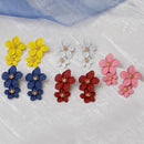 Mulite-color Big Flower Drop Dangle Earring for Women 2024 New Trendy Metal Floral Statement Pendientes Jewelry Female Gifts